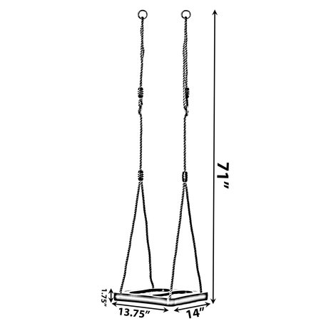 Playberg Adjustable Plastic Standing Swing, Outdoor Kids Playground Swing, Green QI003584.GN